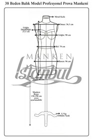 Resim Manken İstanbul 38 Beden Yüksek Kalite Döküm Ayak Fransız Profesyonel Prova Mankeni Terzi Mankeni 