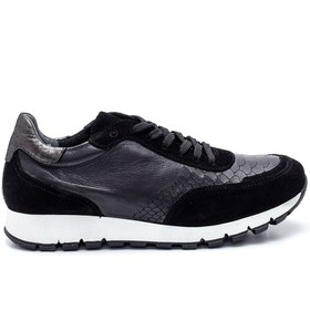 Resim Kadın Deri Desenli Sneaker 