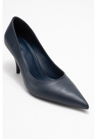 Resim Luvishoes Luvi Shoes Marcus Lacivert Cilt Kadın Topuklu Ayakkabı Lacivert Cilt 