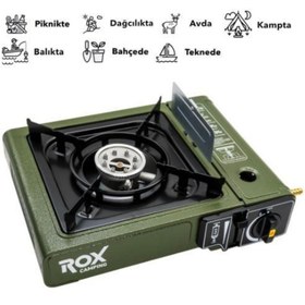 Resim Genel Markalar ROX Portatif Kamp Ocağı -Yeşil 