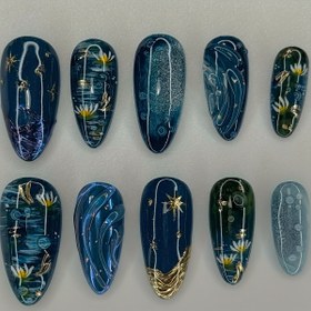 Resim 10 Adet Geleneksel El Yapımı Yaz Gece Yıldızlı Gökyüzü Lotus Serin Çiğlik Boncukları - Kadınlar için Günlük Kullanıma Uygun 