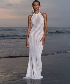 Resim Love Fab Halter Yaka Transparan sırt Dekolteli Plaj Elbisesi 