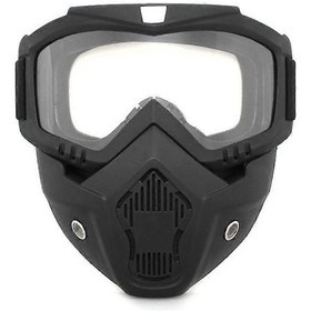 Resim Motosiklet Gözlük Maskesi Rüzgar Geçirmez Çıkarılabilir Bisiklet Kaskıbeyaz 