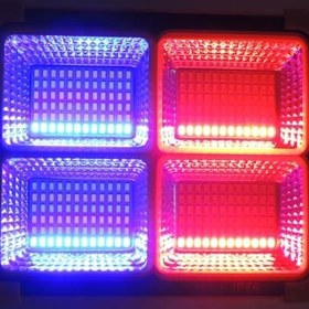 Resim Güneş Enerjili İkaz Lambalı Portatif Led Projektör 100 Watt L Ayaklı 