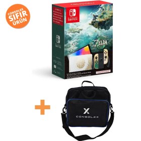 Resim N Switch OLED Zelda Tears of the Kingdom Limited Edition ConsoleX Taşıma Çantalı 