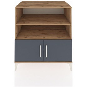 Resim Kronos Şifonyer 3 Raflı 2 Kapaklı 88x59x96 Çam-antrasit Atlas Çam 