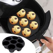 Resim BUFFER® 7 Gözlü Silikon Çok Amaçlı Airfryer Muffin Cupcake Kek ve Çörek Pişirme Kalıbı 
