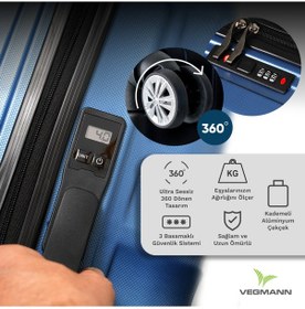 Resim Vegmann Tartılı Scadel Mavi Orta Boy Valiz Mavi 