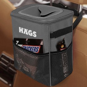 Resim Haegs Araç Çöp Kovası, Araba Çöp Kutusu Araç Organizer Çanta Araç Içi Oto Çöp Çantası 8 Lt Gri 