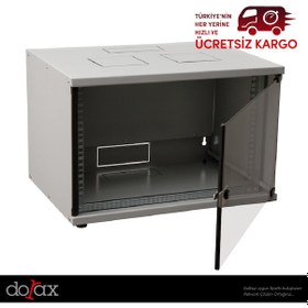 Resim Dorax - 7U Soho Rack Kabinet - Duvar Tipi - Gri Renk - 500X400Mm 
