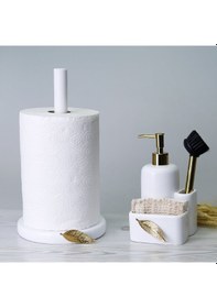 Resim Leaf Fırçalı Sıvılı Süngerlik Beyaz Altın 