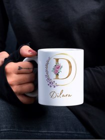 Resim Eylül Design Dilara Yazılı Kupa Bardak Baskılı Isim Kupa Bardak Kahve Bardağı Doğum Günü Hediye Kupa-d Serisi 