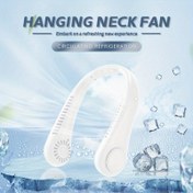 Resim Taşınabilir USB boyun fanı, şarj edilebilir, 360° esnek soğutma, sessiz çalışma, güçlü rüzgar - açık hava kullanımı için uygun, doğum günü hediyesi 