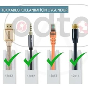 Resim Karokstore Odta 4 Metre (12X12MM) Kendinden Yapışkanlı Kablo Kanalı | 4m (10 Adet x 40CM) Kablo Gizleyici 