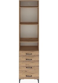 Resim Arges Dolap 4 Raflı 4 Çekmeceli 60x30x243 Çam-çam Atlas Çam 