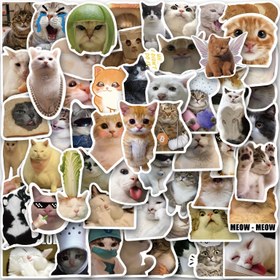 Resim 100 ADET Komik Kedi Çıkartmaları Vinil Su Geçirmez Çıkartmalar Scrapbook, Günlük, Dizüstü Bilgisayar, Tampon, Kaykay, Su Şişeleri, Bilgisayar, Telefon, Karikatür, Sert Şapka, Araba Çıkartmaları ve Çıkartmaları için 
