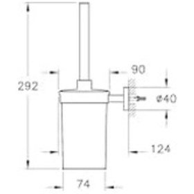 Resim Base 200 A44104 Tuvalet Fırçalığı, Krom Açık Ahşap 