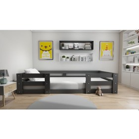 Resim Herseycik Ninnimo Montessori 90X190 Yatak Uyumlu Karyola Y13-4 Antrasit 