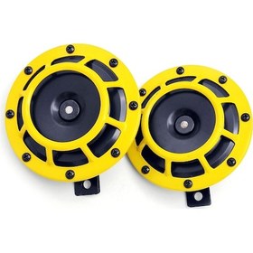Resim Tenfowee 12v 115db 435/335hz Demir Oto Klarnet, Elektrikli Araç/motosiklet İçin, 2 Adet Sarı, Çift Tonlu, Donanımlı 