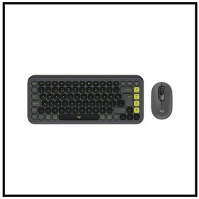 Resim Logıtech Pop Icon Combo, Siyah-yeşil, 920-013075, Kablosuz, Türkçe Q, Klavye Mouse Set Diğer 