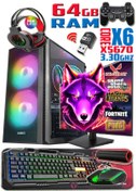 Resim WARBOX Wolf Xeon X5650 64gb Ram 256gb Ssd 250gb Hdd R7 240-4gb E.kartı 19" Monitör Gaming Bilgisayar 