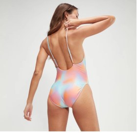 Resim Speedo Printed Adjustable Thinstrap Kadın Mayo Mavi 