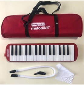 Resim Helvacıoğlu 32k 32 Tuşlu Melodika Bez Çantalı - Kırmızı. 