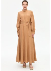 Resim Esswaap Kolye Detaylı Kloş Elbise Camel Camel 