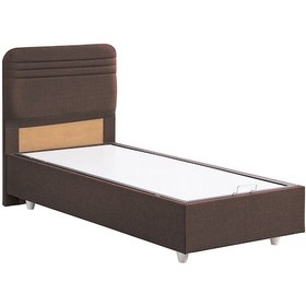 Resim Mila İkili Set, Mila Tek Kişilik Baza Başlık Seti - Koyu Kahve 90 x 190 