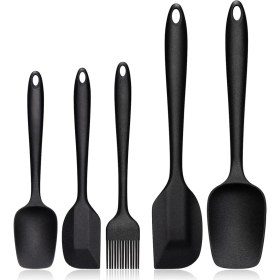 Resim Hepta Collection 5 Parça Silikon Spatula ve Fırça Seti, Siyah 