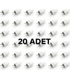 Resim İNWATT Erkek Fiş 20 Adet Topraklı Yüksek Dayanımlı Beyaz 