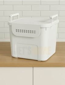 Resim 3 Lü Set Soğanlık Sepet Havalandırmalı Erzak Kutusu Bpa Free Sebzelik Saklama Kutusu Beyaz 90 Lt Beyaz 