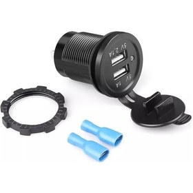 Resim Pano Tip Araç Usb Şarj Giriş Söketi 8-32v, Çıkış 5v1a - 5v2a 
