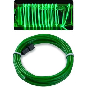 Resim Techmaster Araç Içi Torpido Şerit Ledi Renkli Ip Neon LED 2 Metre Yeşil 