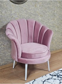 Resim ZAFİR Tekli İstiridye Beyaz Boyalı Sivriltme Ayak Çay Seti Koltuk Tekli Berjer , Balkon, Salon, Ofis 