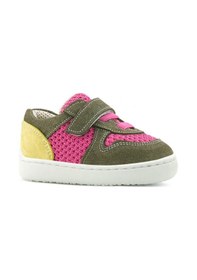 Resim Rakerplus Bob Hakiki Deri Haki Yeşil Pembe Barefoot Cırtlı Lastikli Bebek Sneaker Ayakkabı Haki 
