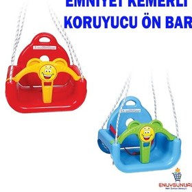 Resim Salıncak Çocuk Salıncağı Emniyet Kemerli Koruyucu Ön Bar 