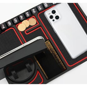 Resim pazariz Araç İçi Kaydırmaz Ped 3D Numaratör Telefon Tutucu Torpido Çok Fonksiyonlu Araçiçi Aksesuar 