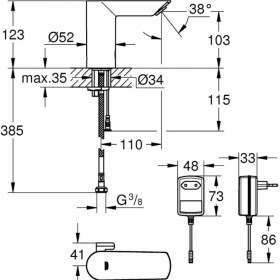 Resim Grohe Bau Cosmopolitan Elektronik Lavabo Bataryası - 36453000 