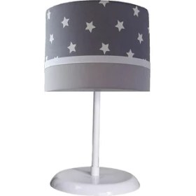 Resim Onay Avize Gri Yıldızlı Gri 2.li Set M-710 Kumaş Kaplama Genç ve Çocuk Odası Avize ve Abajur Takımı 