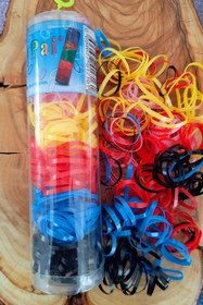 Resim Çarşı shop Büyük Boy Tüp Saç Örgü Lastiği Renkli Perma Lastik Ince Ve Küçük. 