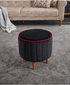 Resim Favora Lindy Puf - Siyah Siyah 