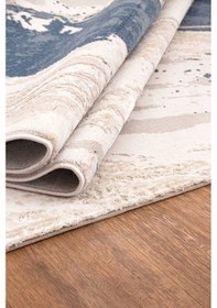 Resim Bafra Mavi Beyaz Halı Yumuşak Oturma Odası Salon Çocuk Odası Mutf Mavi - Beyaz 