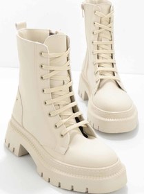 Resim Bambi Mat Bej Kadin Bot & Bootie K02538100009 