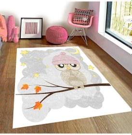 Resim Baykuş Çocuk Odası Halısı Çok Renkli 