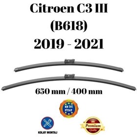 Resim Citroen C3 Iıı B618 2019 2020 2021 Uyumlu Ön Cam Silecek Süpürgesi Takımı 650/400mm Silbak Sb2616c 