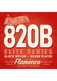 Resim La Bella 820b Elite Flamenko Gitar Teli Seti Profesyonel - Siyah 