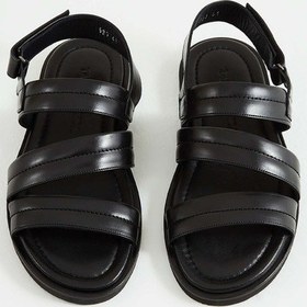 Resim Tamer Tanca Erkek Hakiki Deri Siyah Düz Sandalet 537 583 Erk Sndlt Y23 Sıyah Siyah 