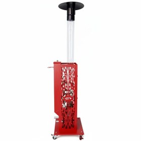 Resim Retro Kırmızı Tekerlekli Lazer Korumalı Füze Pelet Soba 