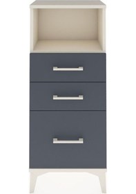 Resim Arges Komodin Tek Raflı 3 Çekmeceli 44x30x106 Aytaşı-antrasit Aytaşı 